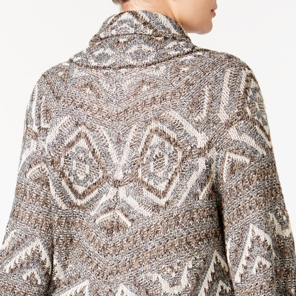 Style & Co. Patterned Open Duster Cardigan - Picture 3 of 5